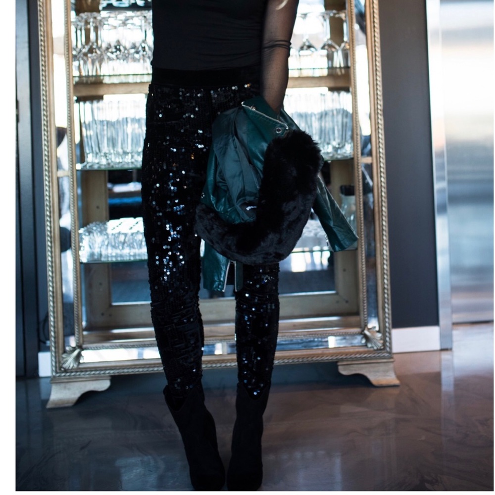 Express Velvet Sequin Leggings